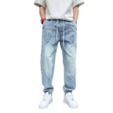 1506-1/KFT11921/P51潮流水洗蓝色牛仔裤男宽松束脚多，男装牛仔裤，星座1506-1