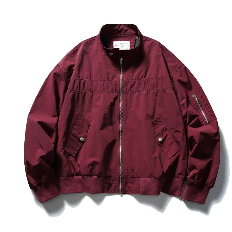 1506-1/J6911/P64秋季宽松休闲潮牌棒球服纯色工装外套，男装工装外套，星座1506-1