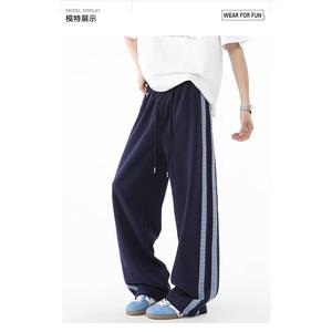 1506-1/KA7691/P39格子条纹休闲裤男春秋季垂感卫裤图片