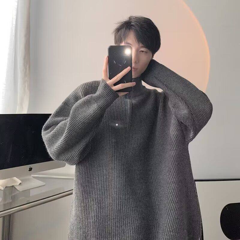 1506-1/M50011/P50半拉链毛衣男士韩版宽松翻领简约针织衫ins,男装针织衫/毛衣,星座1506-1