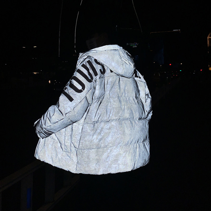 男士烫画夜光迷彩保暖羽绒服工装冬季连帽潮流宽松2066/,男装羽绒服,星座1506-1