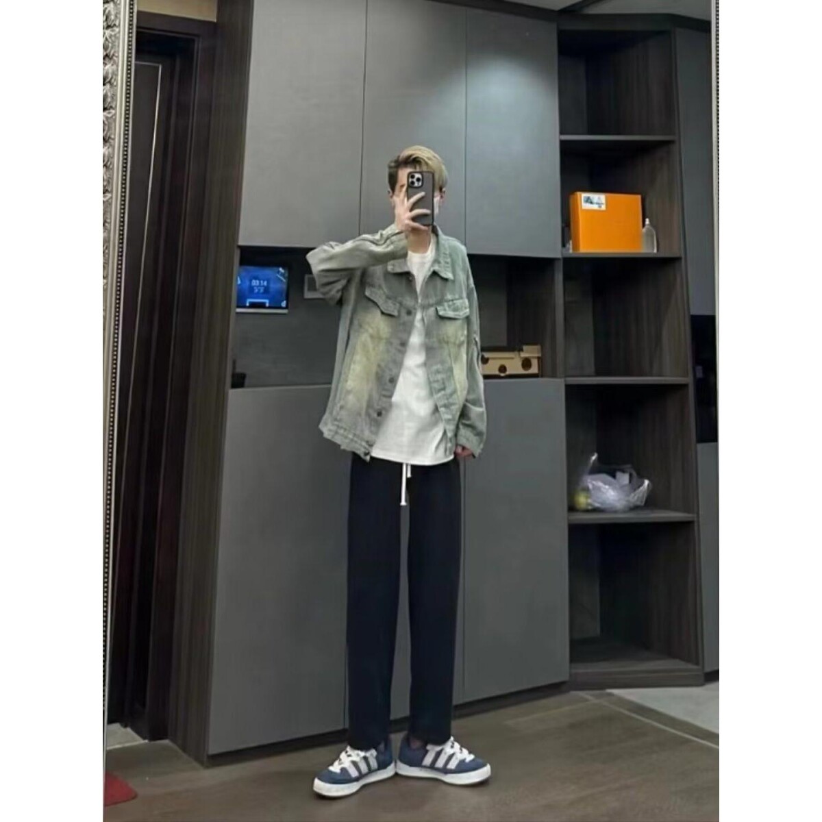 1506-1/JLJ591/P59美式高街网红黄泥做旧水洗翻领牛仔,男装工装外套,星座1506-1