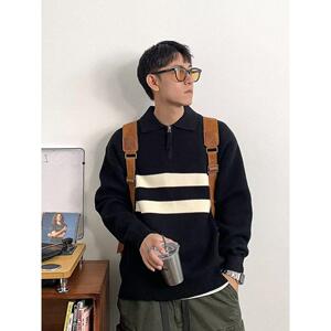 1506-1/M25021/P56秋冬季翻领套头毛衣韩系宽松休闲上衣图片