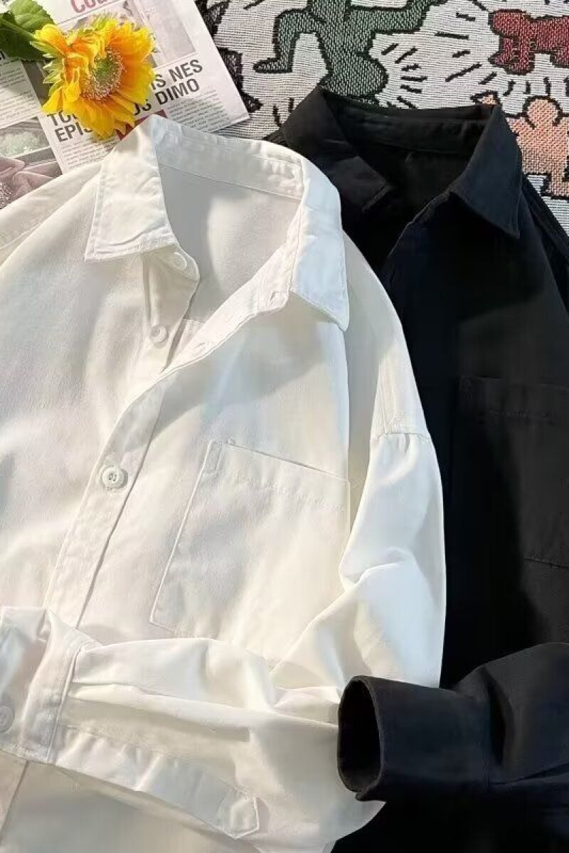 1506-1/C6911/P29新款衬衫男秋装宽松小众设计感上衣男图片