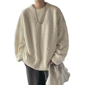 1506/MMY6071/43男式韩版潮流秋冬加厚毛衣日系宽松针织衫冬季3图片