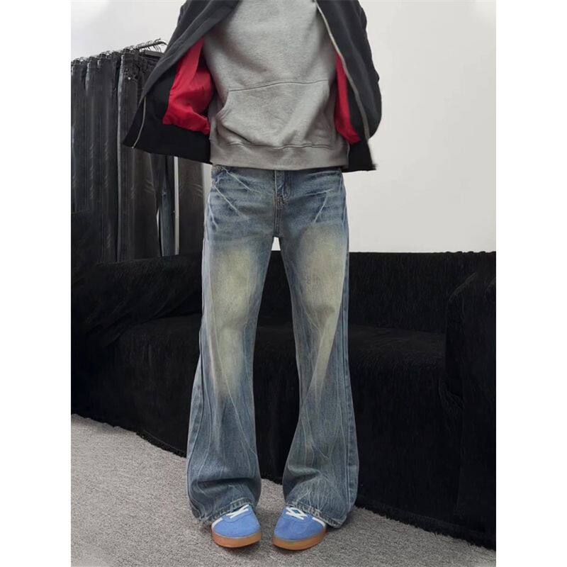 1506/KF51141/P52美式闪电爆裂纹牛仔裤水洗高街微喇长裤1,男装牛仔裤,星座1506-1