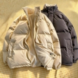 1506/MJK7771/P59原宿风纯色加羊羔绒棉衣面包服5，男装棉衣，星座1506-1