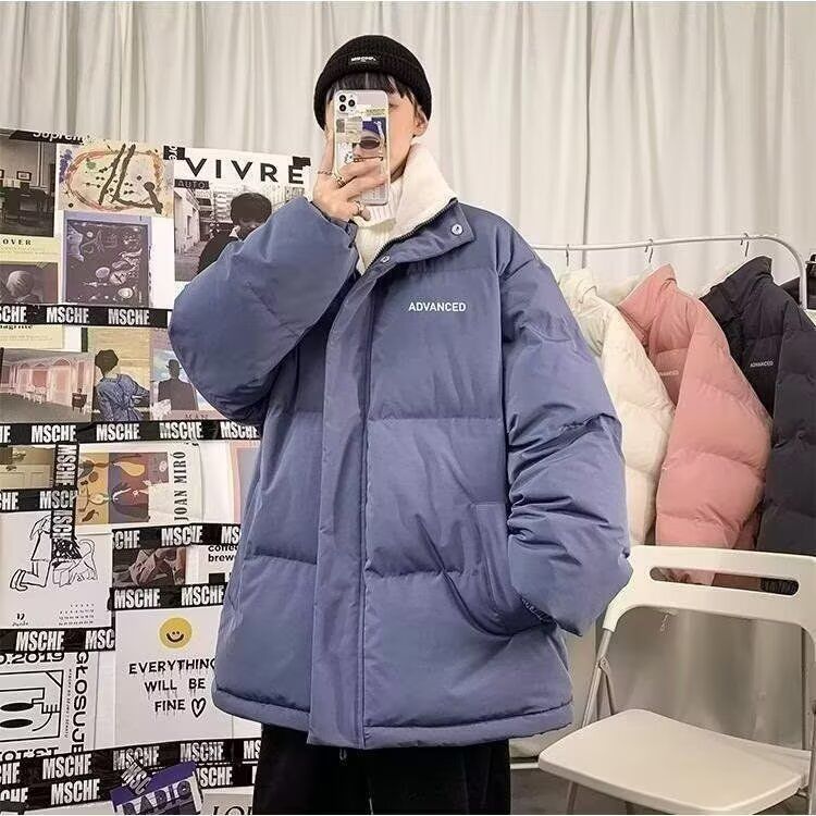 1506/M2061/P64冬季加绒加厚面包服新款潮流日系简约棉衣外套2图片