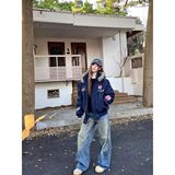 1506/WLE-93351/P94美式复古毛领刺绣连帽开衫卫衣男女潮牌1，男装卫衣，星座1506-1