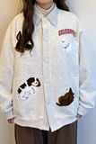 1506/WWT081/P49百搭可爱卡通毛巾绣开衫卫衣女韩系外套2，女装短外套，星座1506-1