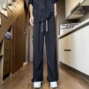 1506-1/KA6191/P44男纽扣设计痞帅垂感宽松直筒休闲长裤潮图片