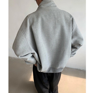 1506/QJK5050/P72美式立领春秋韩系高级感短款毛呢夹克开衫2图片