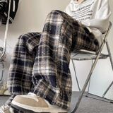 1506/KGK19羊羔1/P47加绒格子直筒休闲长裤子秋冬毛呢裤1，男装卫衣，星座1506-1