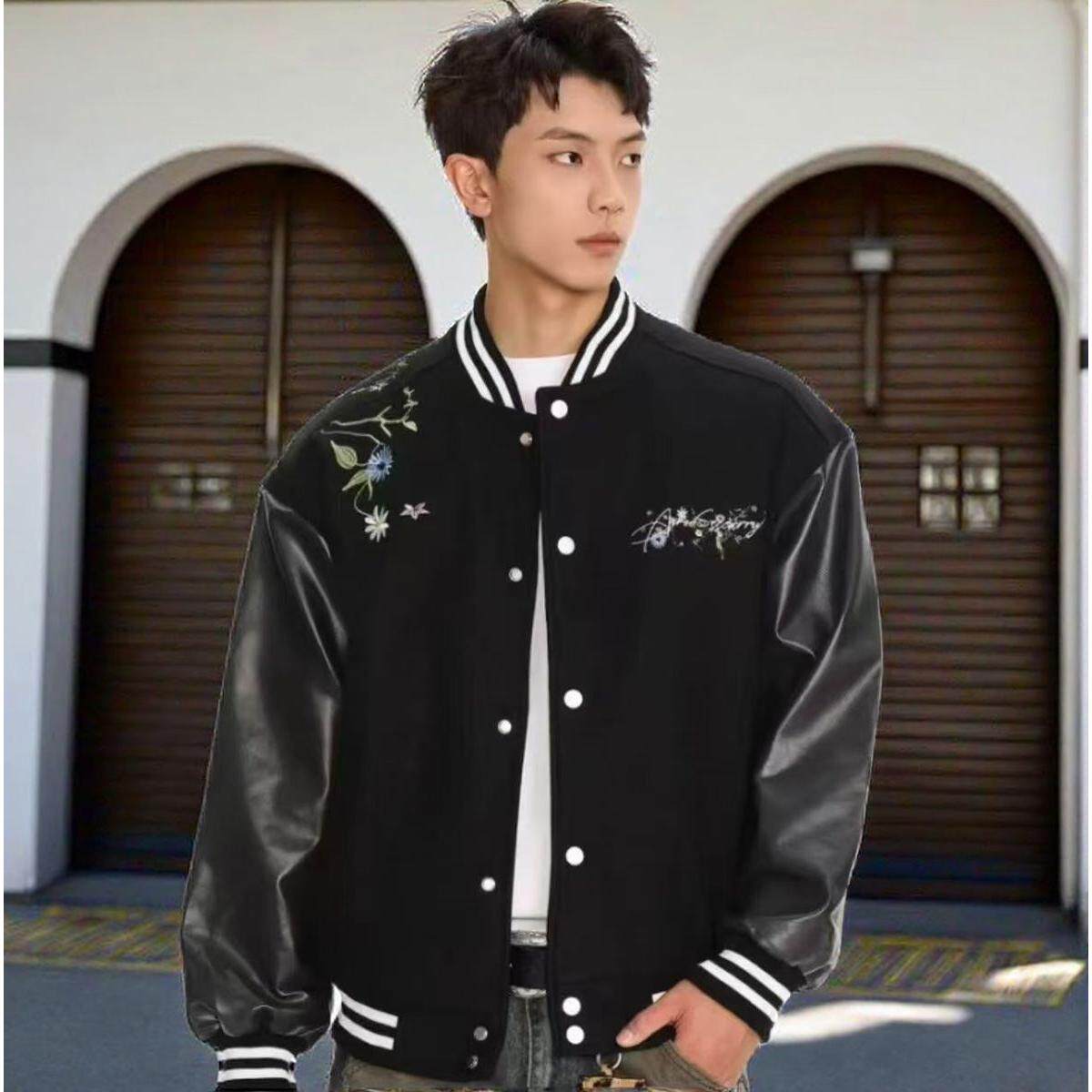 1506-1/JF841/P69春秋美式复古水洗做旧刺绣设计感百搭棒球服外套，女装短外套，星座1506-1