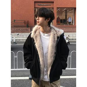 1506/WW3151/P92座山雕猫耳毛领棉服男款冬季设计感连帽外套1图片