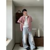 1506-1/CCD081/P36美式色织格纹泡泡纱宽松廊形短袖衬衫男，男装T恤，星座1506-1