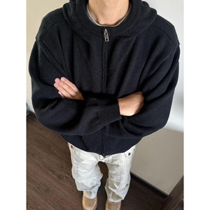 1506/MM53391/P72毛衣美式复古休闲慵懒风V领针织衫男纯色外套1图片