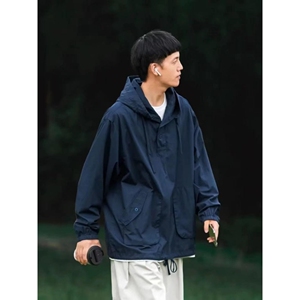 1506-1/JW10041/P44男子防泼防风透气宽松开衫风衣嘻哈图片