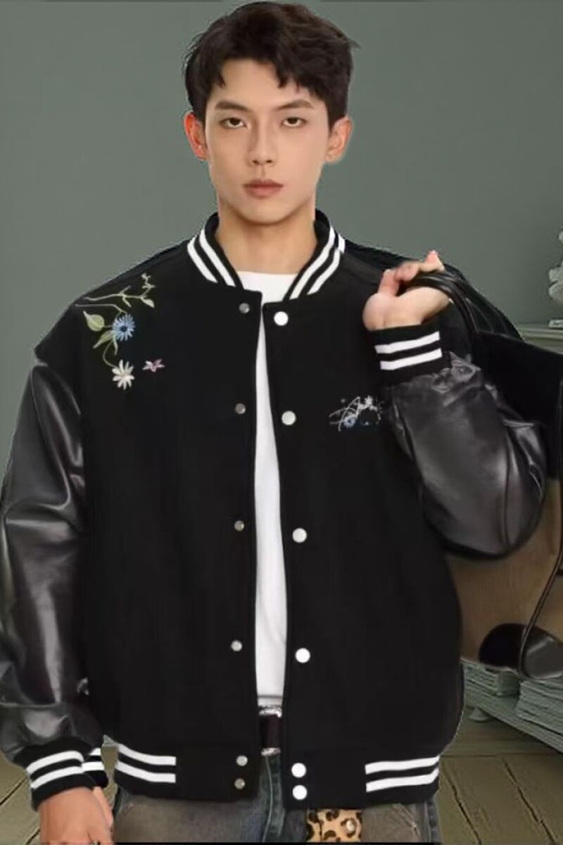 1506-1/JF841/P69春秋美式复古水洗做旧刺绣设计感百搭棒球服外套图片
