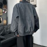 1506-1/J7331/P64春秋季高级感痞帅翻领夹克潮牌设计感机车服，男装夹克，星座1506-1
