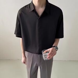 1506-1/CC581/P31复古衬衫男夏装港风学生宽松图片