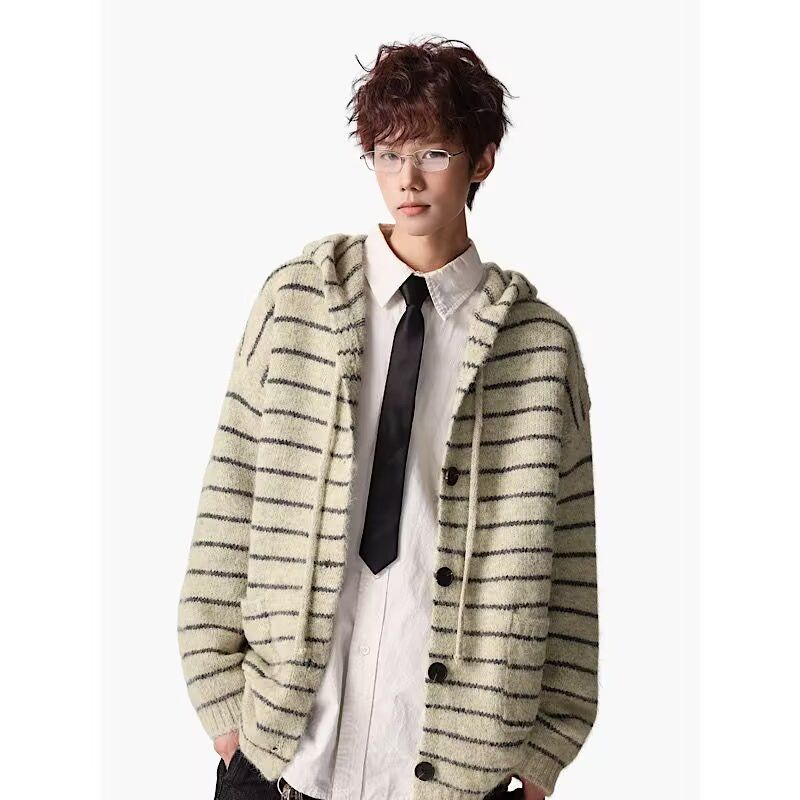 1506/MM58261/P66秋冬美式复古休闲慵懒风V领针织衫男纯色外套2,男装针织衫/毛衣,星座1506-1