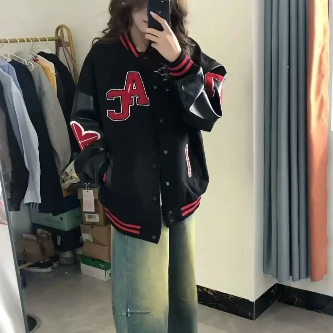 1506-1/JK191/P63美式复古撞色棒球服外套毛巾绣新款飞行员夹克潮,男装夹克,星座1506-1