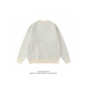 1506-1/MD901/P48美式复古小众设计感破坏感拼接毛衣男图片