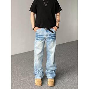 1506-1/KK70531/P48美式高街cleanfit微喇牛仔裤男图片