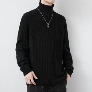 1506/MMY011/P49冬季男士翻领修身加厚内搭打底线衣保暖针织衫2图片