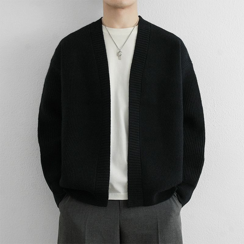 1506-1/MLR3041/P57麻花条纹v领针织衫开衫外套男，男装针织衫/毛衣，星座1506-1