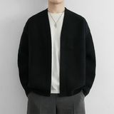 1506-1/MLR3041/P57麻花条纹v领针织衫开衫外套男，男装针织衫/毛衣，星座1506-1