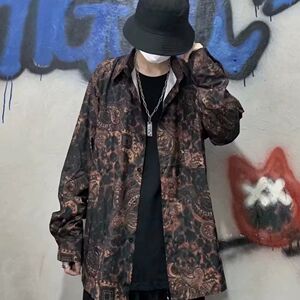 1506-1/C6391/P30秋季新款衬衫男宽松小众设计感上衣图片