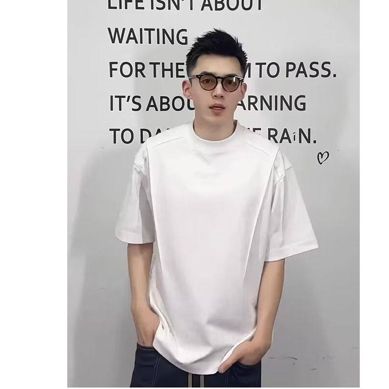 1506-1/TY801/P34新款高克重结构拼接圆领短袖男,男装T恤,星座1506-1