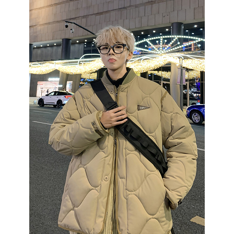 1506-1/MY108/P85潮牌高级感百搭葫芦格棉衣加厚日系风格男士2，男装棉衣，星座1506-1