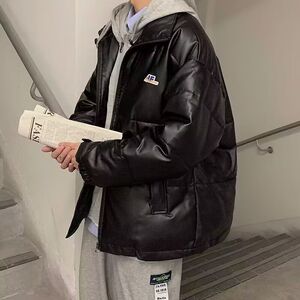1506/M2071/P74冬季加绒加厚面包服新款潮流简约棉衣外套男1图片