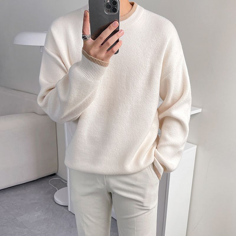 1506-1/M23141/P52韩系高级感简约百搭假两件毛衣男，男装针织衫/毛衣，星座1506-1