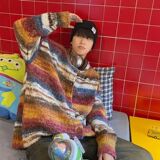 1506-1/M73101/P59日系撞色拼接扎染开衫毛衣男秋季，男装针织衫/毛衣，星座1506-1