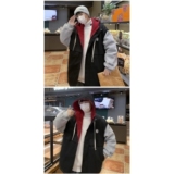 1506/MY65821/P79羊羔男女连帽秋冬加厚港风棉衣宽松假两件棉服2，男装棉衣，星座1506-1