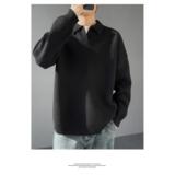 1506/M50151/P52黑色polo领毛衣男秋冬美式复古套头针织衫1，男装针织衫/毛衣，星座1506-1