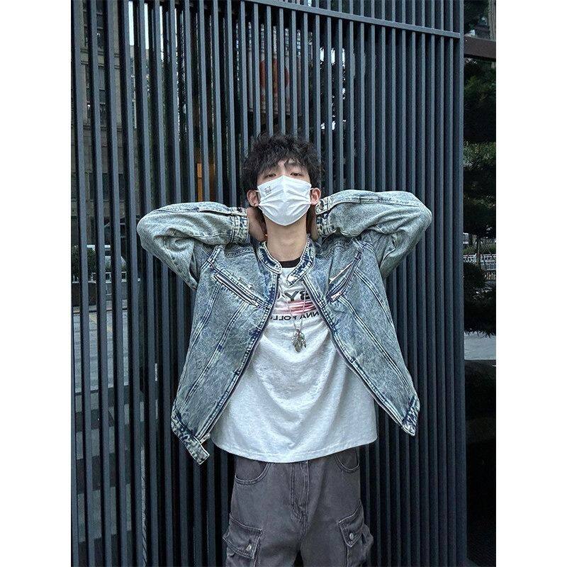 1506-1/JJK021/P72美式复古垫肩短款牛仔外套男款,男装工装外套,星座1506-1