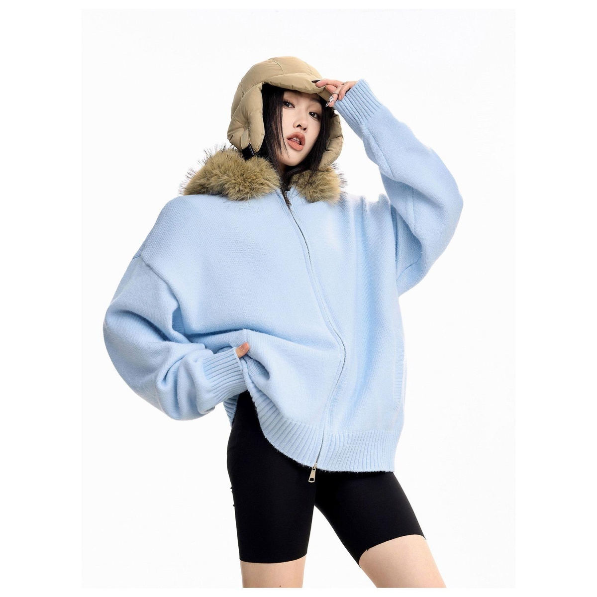 1506/WLR3061/P76美式复古毛领开衫连帽卫衣外套男女秋季上衣3，女装短外套，星座1506-1