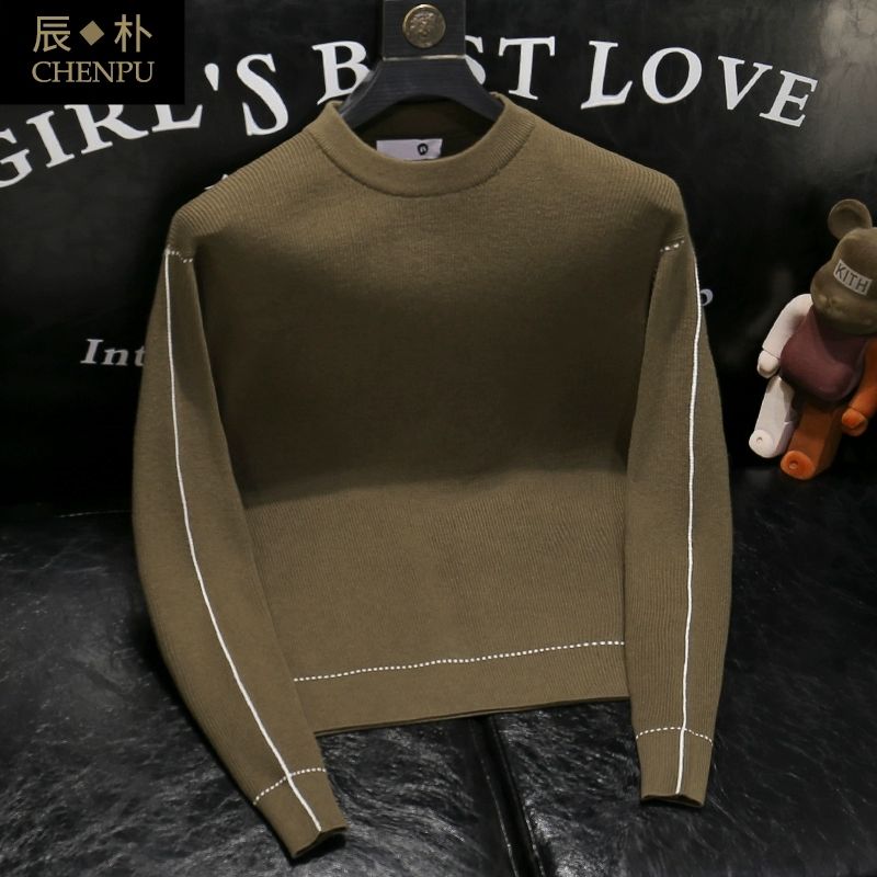 1506/MM9131/P49白厂丝针织圆领套头毛衣1，男装针织衫/毛衣，星座1506-1