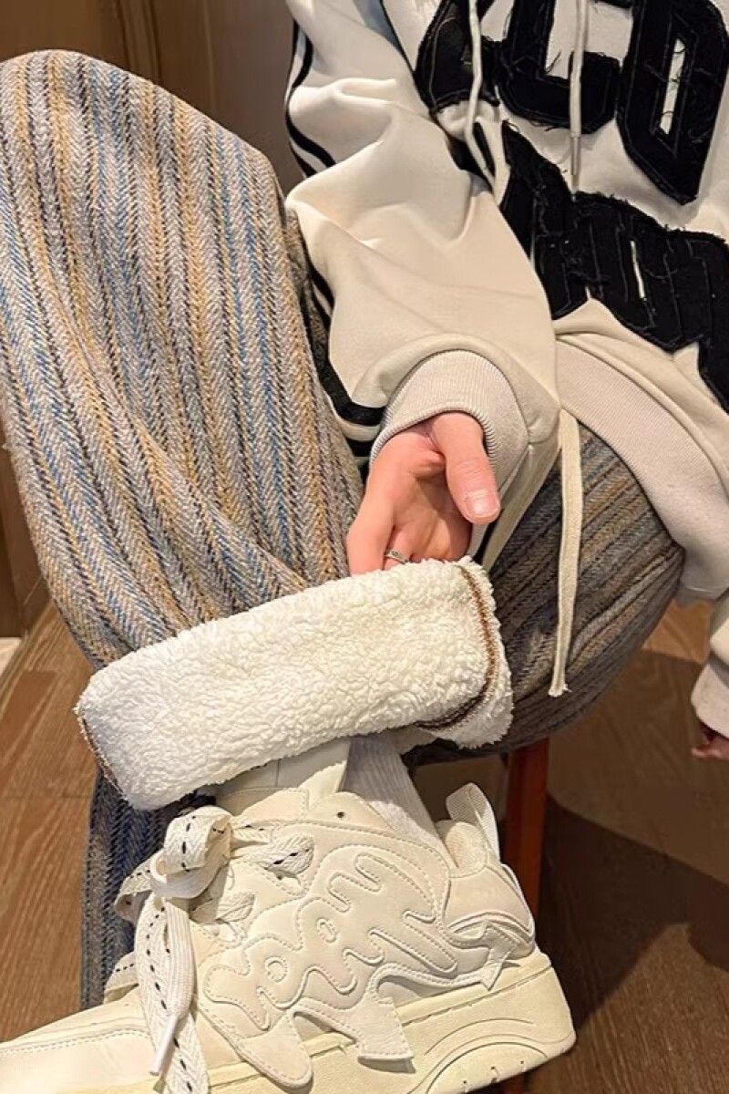 1506/KGK18羊羔1/P52加绒加厚保暖裤子男美式复古竖条纹休闲裤冬2,男装棉衣,星座1506-1