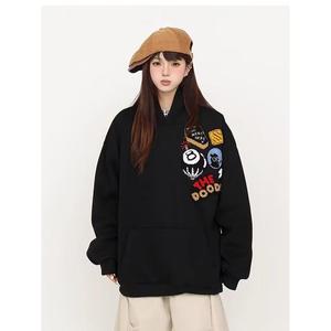 1506-1/WW3041/P54卫衣男连帽春秋季ins港风宽松潮牌字母图片