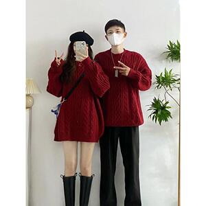 1506/M23481/P52日系慵懒复古厚秋冬季古着波浪纹针织衫男1图片