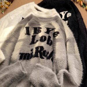 1506/ML0151/P53圆领毛衣男冬季新款潮牌宽松针织衫线衣外套2图片