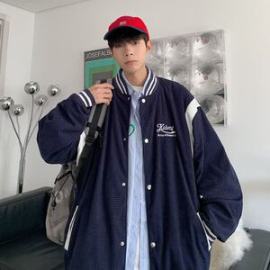 1506-1/Q6680/P59复古高级感学院风棒球服外套女潮牌宽松休闲夹克图片
