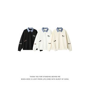 1506-1/CX901/P40男潮牌bf慵懒风情侣五分袖T恤图片