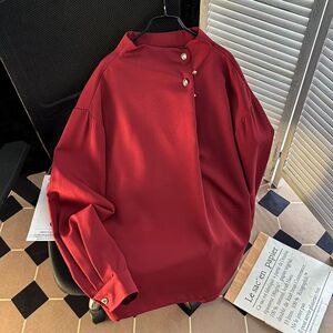 1506-1/CW391/P44春秋季小众免烫垂感衬衫男图片
